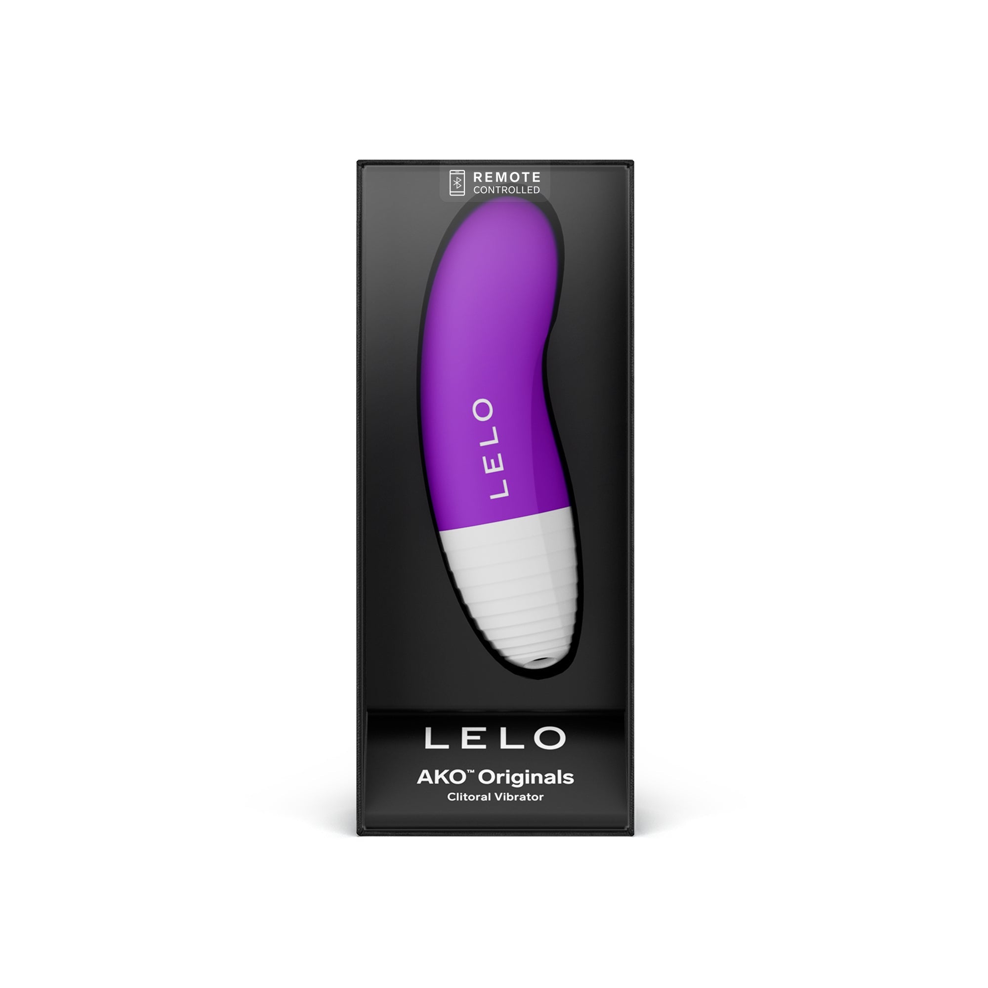 LELO AKO Originals clitoral vibrator in purple and white, with "REMOTE CONTROLLED" text.