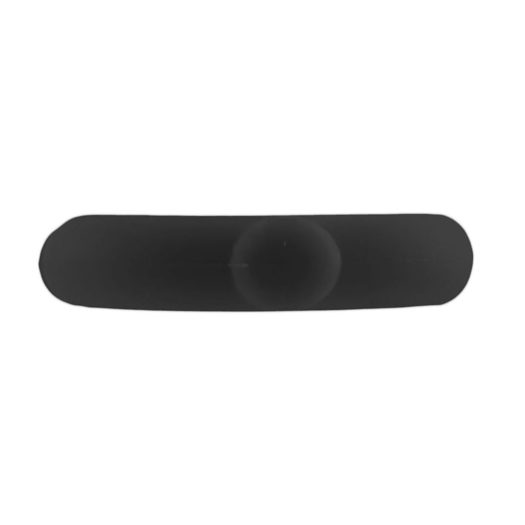 Black silicone cock ring with a raised center.