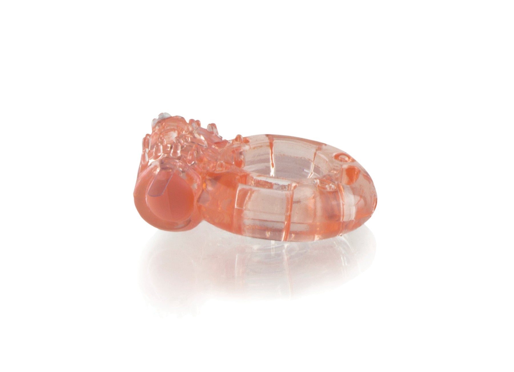 Clear vibrating cock ring with clitoral ticklers.