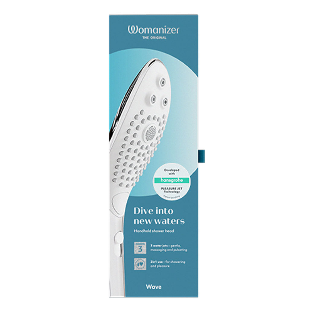 Womanizer Wave 2-in-1 shower head and clitoral massager.