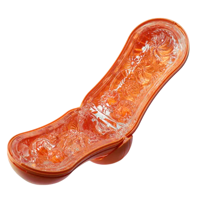 Tenga Flip Orb Sunset Orange reusable male stroker with textured interior.