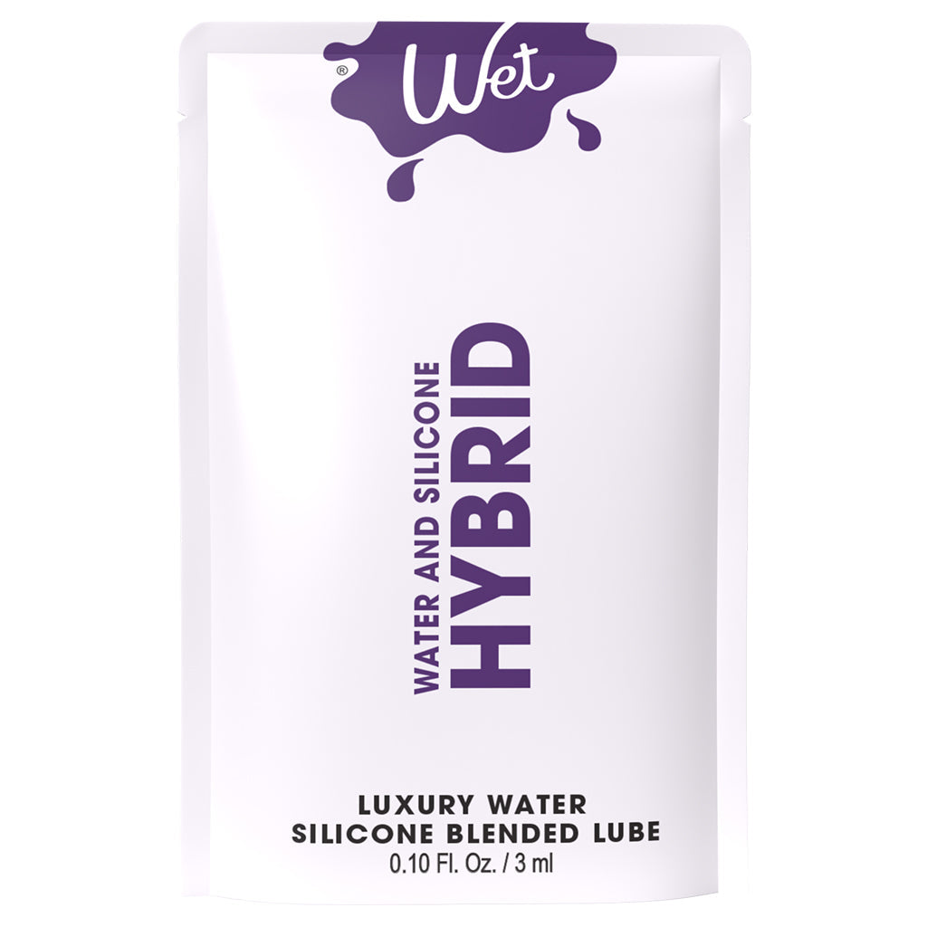 Wet Hybrid Water and Silicone Personal Lubricant, 3 ml packet.