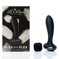 Black remote-controlled waterproof anal plug with a flexible base.