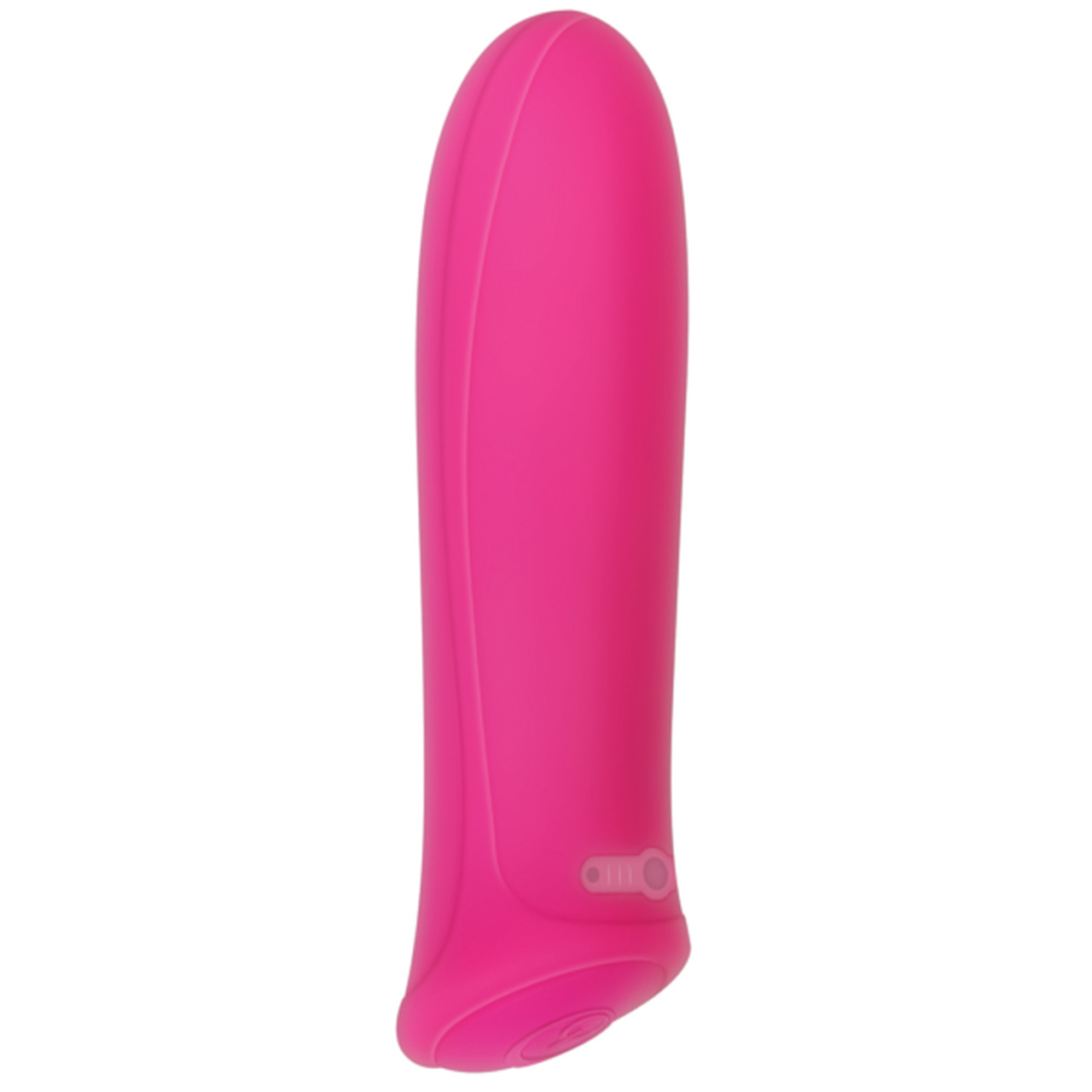 Pink rechargeable waterproof bullet vibrator with one-button control.