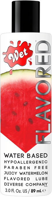 Wet Watermelon Flavored Water-Based Lubricant with watermelon image.
