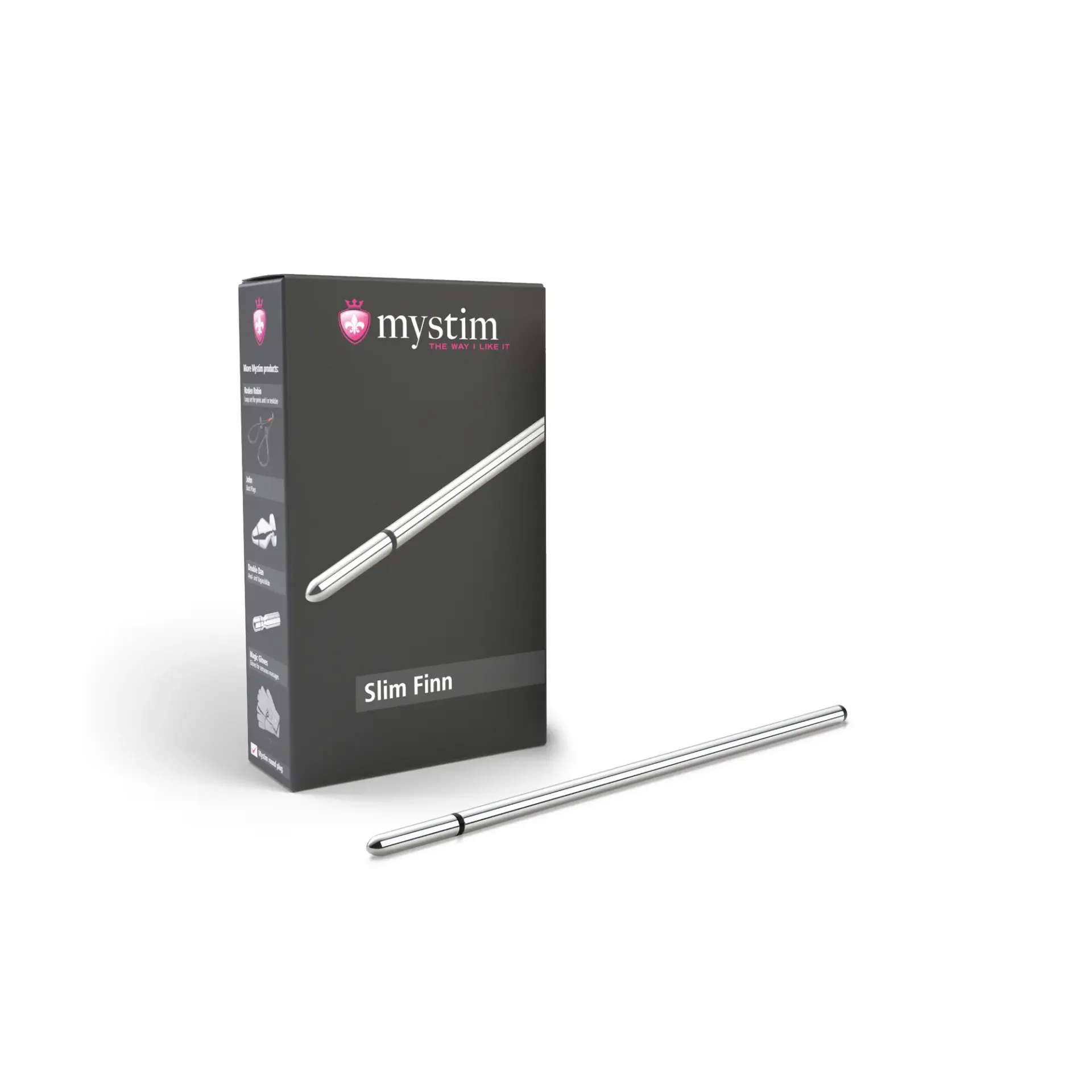 Slim Finn E-Stim Urethral Dilator made of medical aluminum.