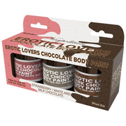 A 3-pack of Erotic Lovers Chocolate Body Paint in Neapolitan flavors.