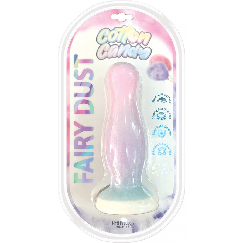 Fairy Dust 5.7 inch silicone toy in cotton candy colors with suction cup.