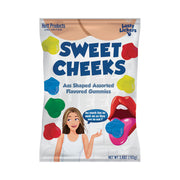 Bag of Sweet Cheeks Assorted Fruit Gummies with ass-shaped gummies.
