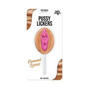 Caramel flavored lollipop shaped like a vulva.