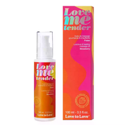 Strawberry warming massage oil in a bottle and box.