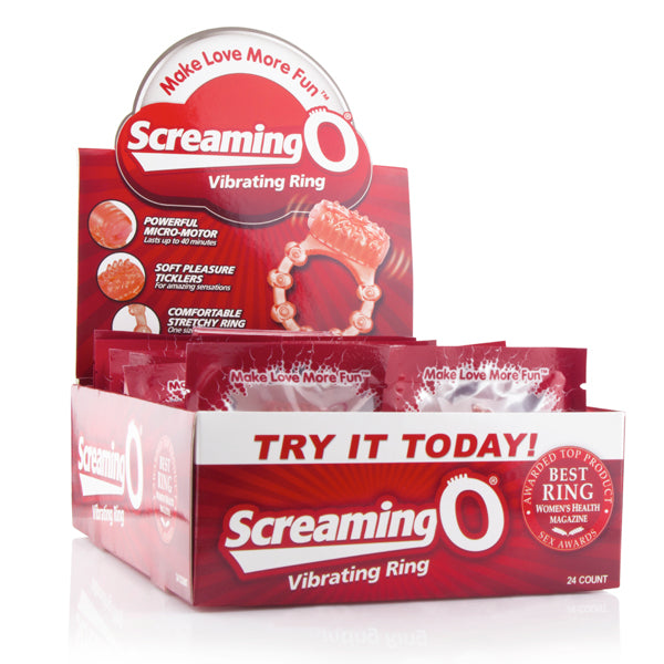 A box of 24 Screaming O vibrating pleasure rings.