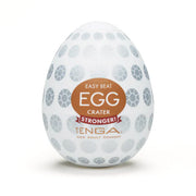 Tenga EGG Crater textured male masturbator sleeve with red accents.
