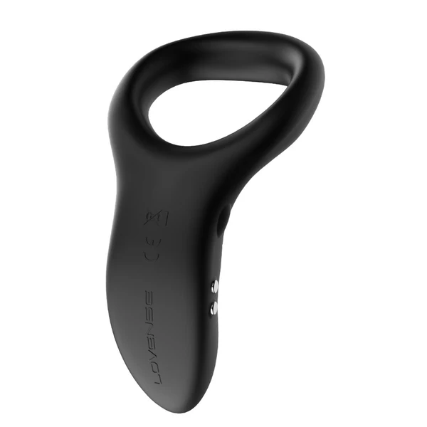 Black Lovense Diamo app-controlled vibrating cock ring.