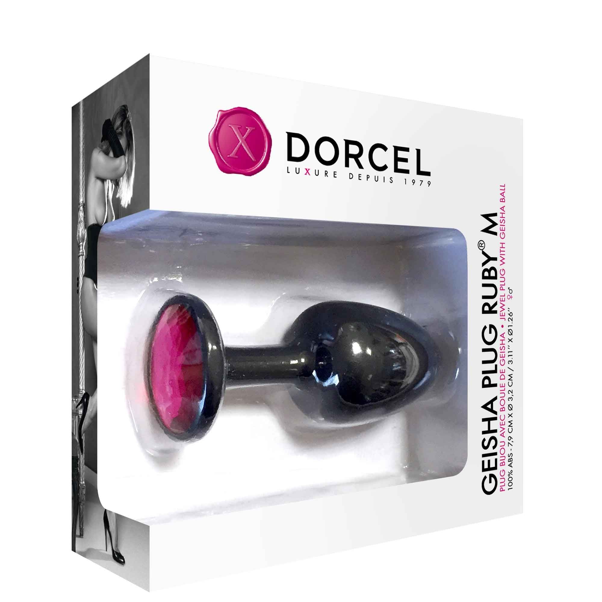 Dorcel Geisha Anal Plug with internal moving ball and ruby gem.