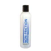 A white bottle of Non-Friction water-based lubricant with blue text.