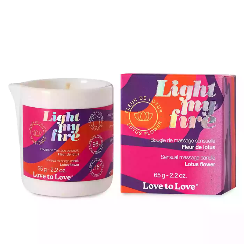 Lotus Flower massage candle with shea butter oil by Love To Love.