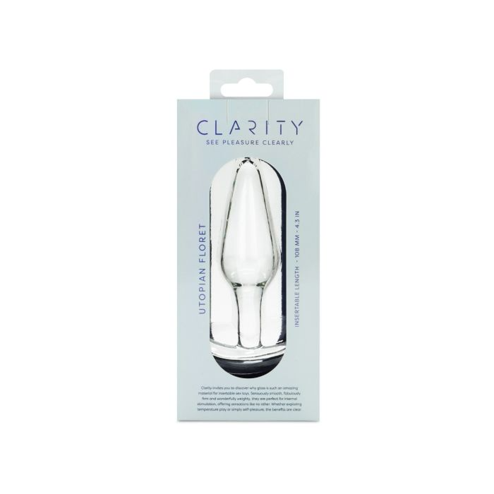 Utopian Floret glass anal plug with a sculpted, fluted tip.