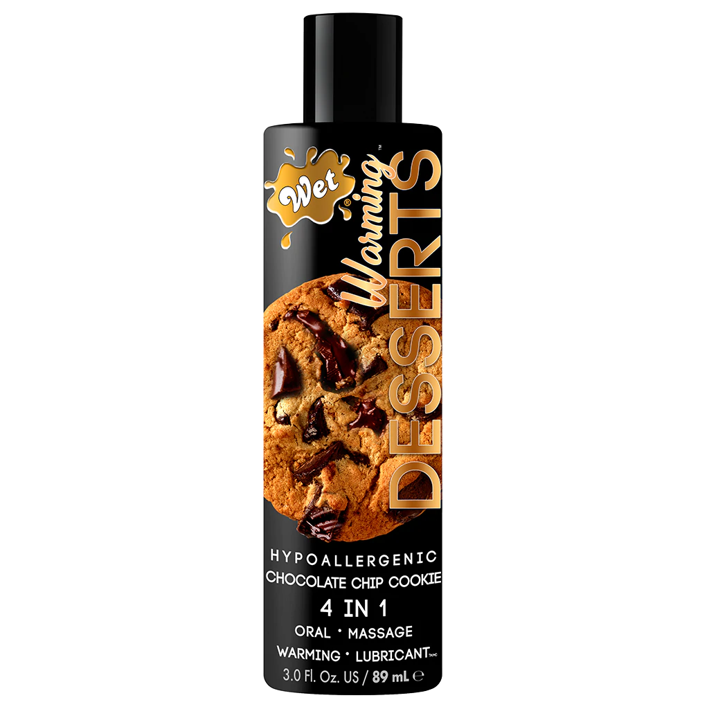 Wet Warming Desserts chocolate chip cookie flavored warming lubricant.