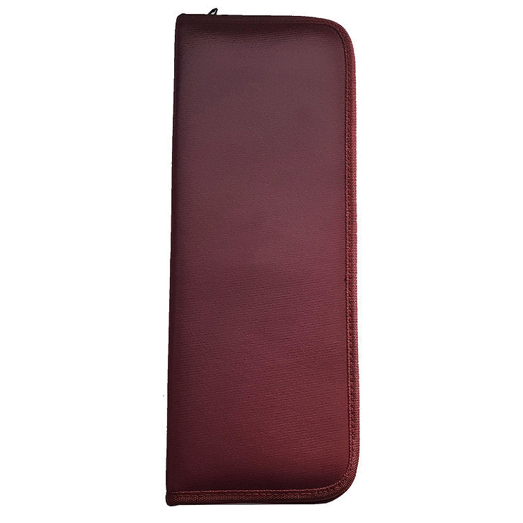 Maroon zippered case for a 12-piece rosebud dilator set.
