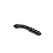 A black, curved wand with ridges and a tapered end.