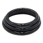 Black stainless steel cock ring set of three.