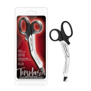 Black Temptasia bondage safety scissors with rounded tips.