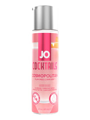 JO Cosmopolitan Flavored Water-Based Lubricant bottle with pink liquid and silver cap.