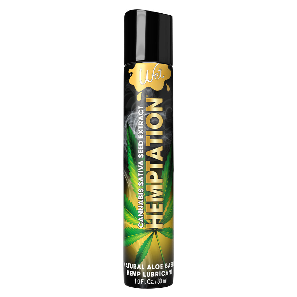 Hemptation natural lubricant with hemp seed extract and aloe base.