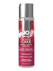 JO Red Velvet Cake flavored water-based lubricant in a 2 fl oz bottle.