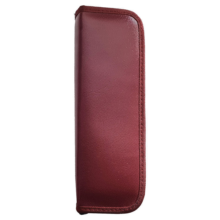 Maroon case for a prostate probe.