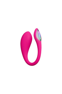 Pink Lovense Lush Mini vibrator with a rainbow light accent.