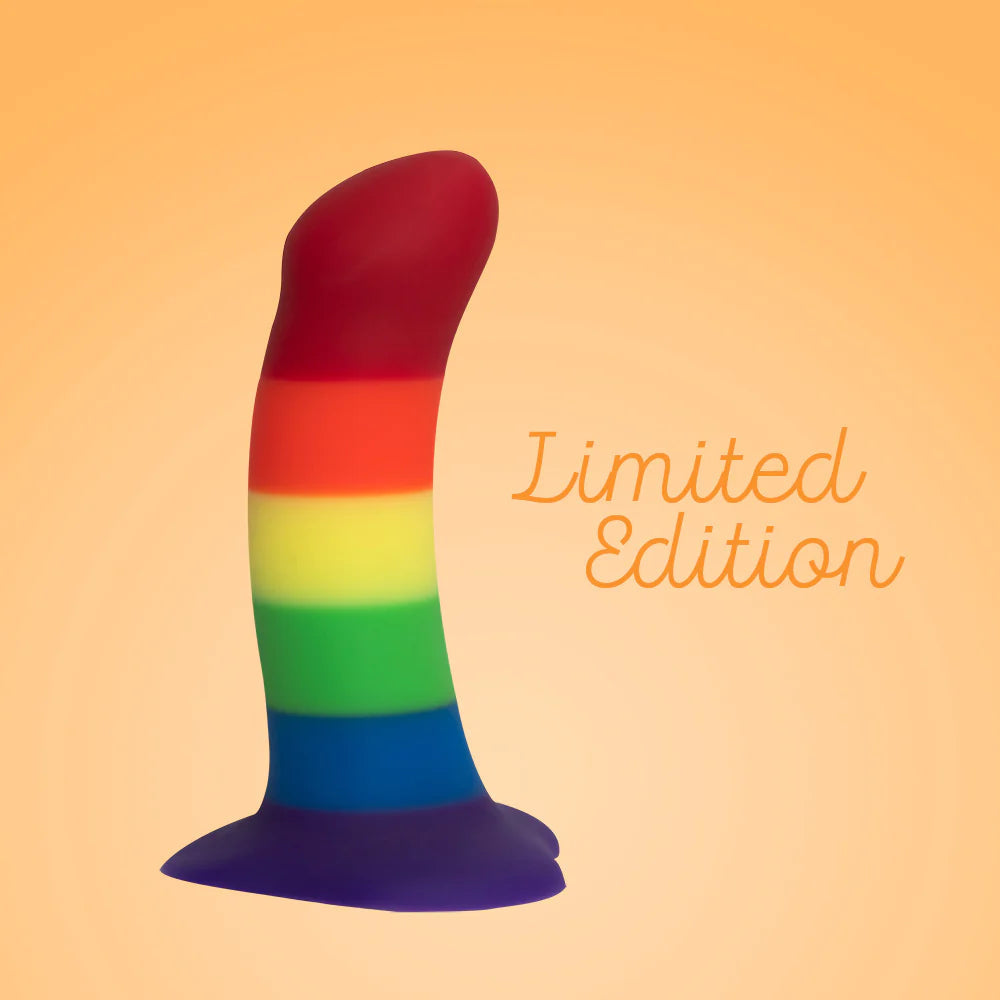 Rainbow Amor dildo with suction base.