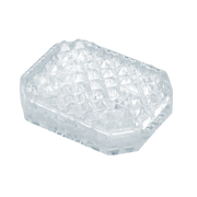 A clear, diamond-patterned sleeve with a textured surface.