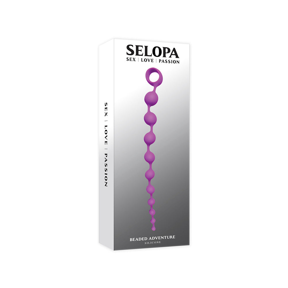 Selopa beaded silicone anal string with retrieval ring.