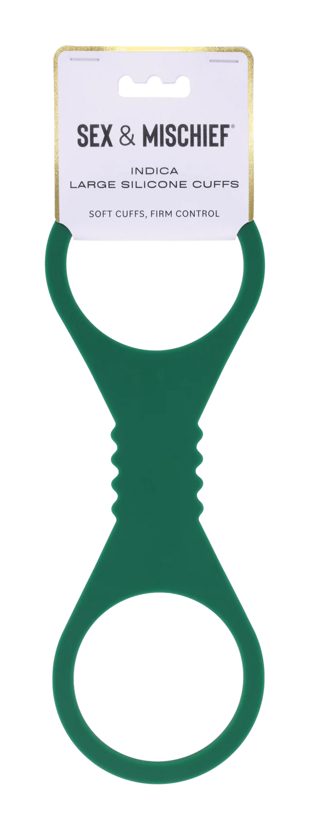 Emerald green large silicone restraint cuffs with a textured grip.