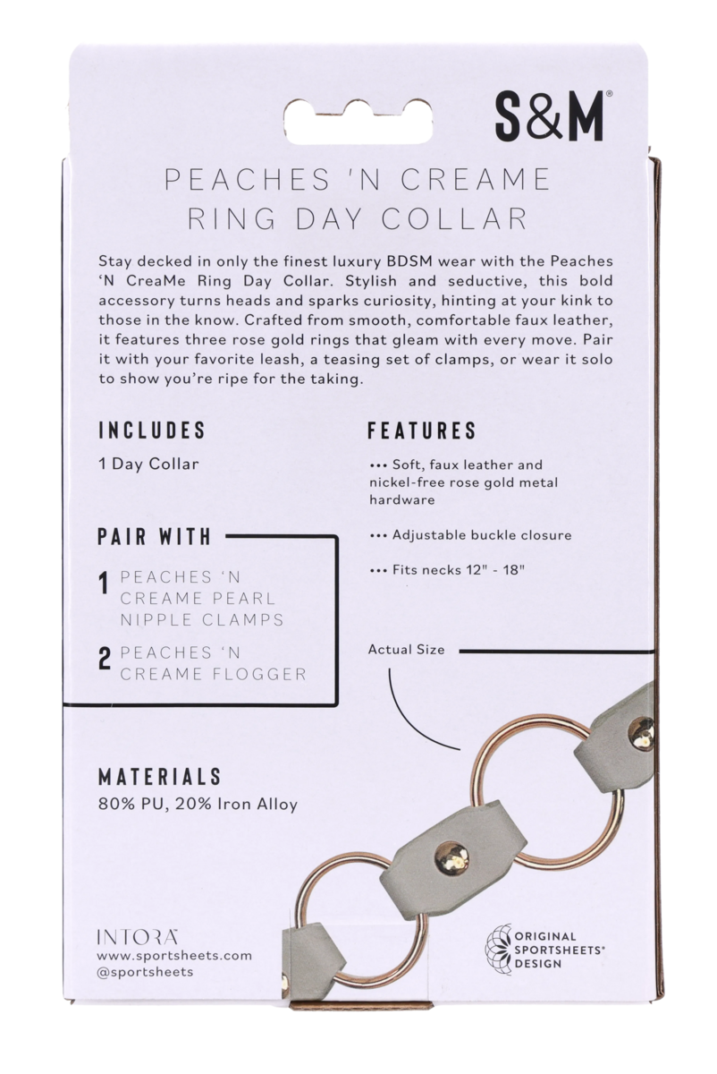 Faux leather ring day collar with rose gold hardware.