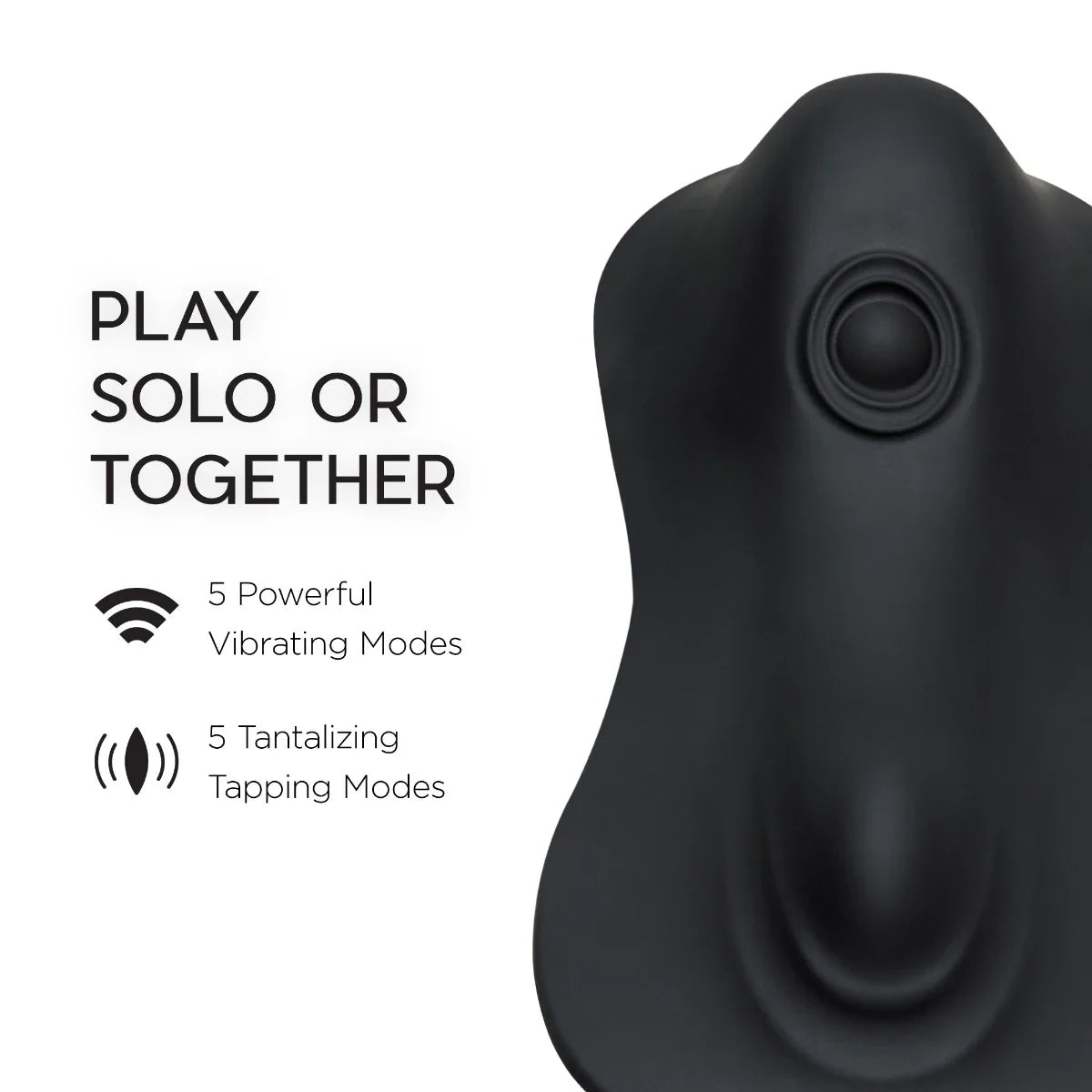 Black clitoral tapper with vibrating and tapping modes.