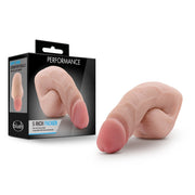 Soft 5-inch realistic TPE packer in vanilla color from Blush Novelties, shown in packaging.