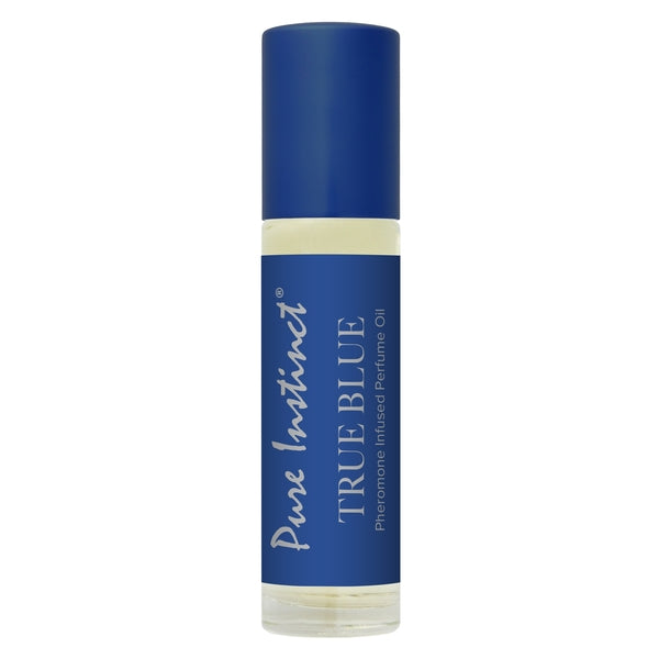 Pure Instinct True Blue Pheromone Infused Perfume Oil roll-on.
