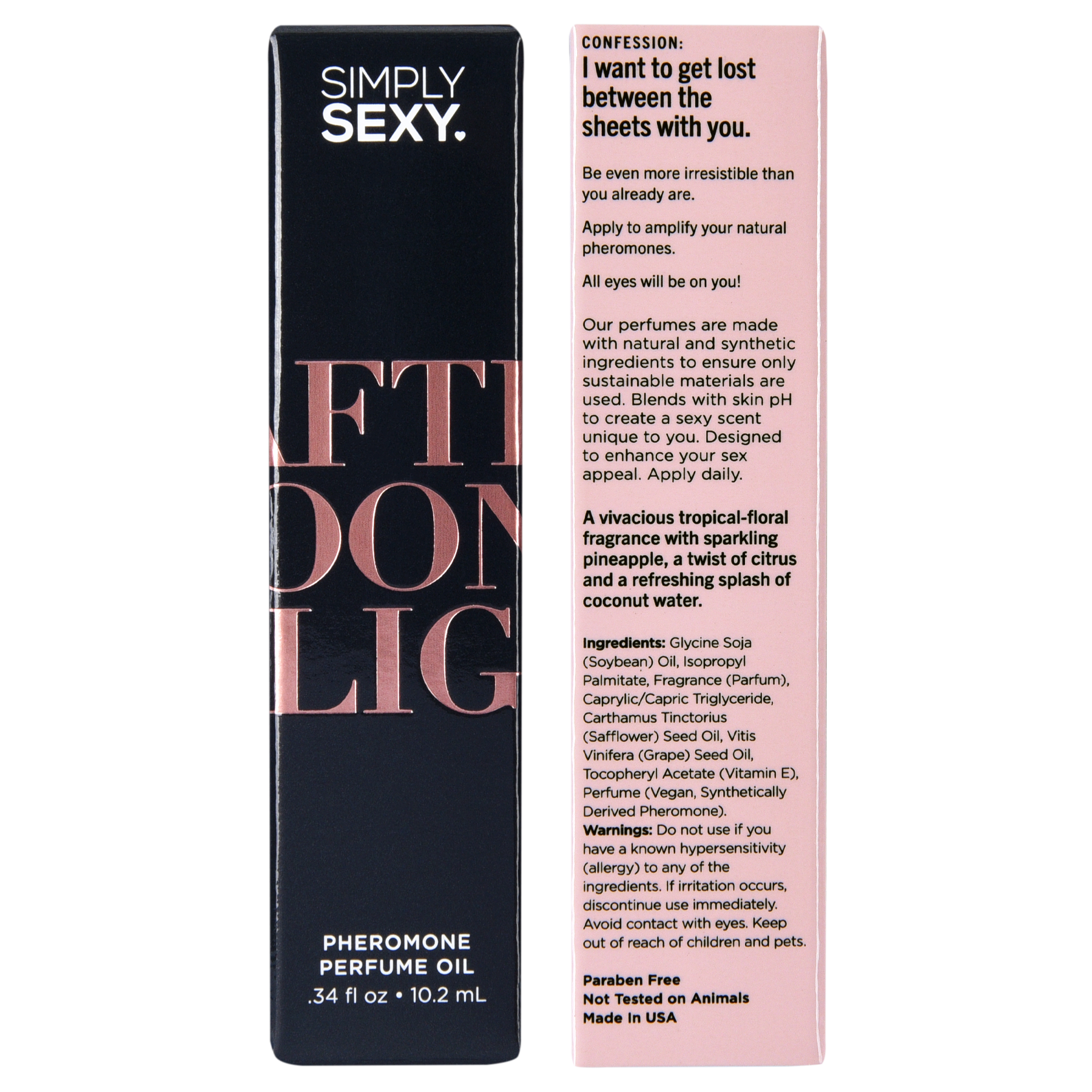 Simply Sexy Afternoon Delight Pheromone Perfume Oil with tropical-floral scent.