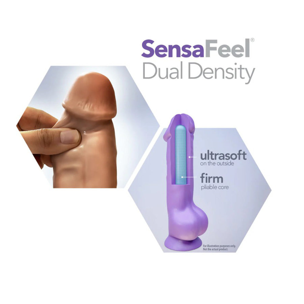 A 7-inch dual density flexible dildo with ultra-soft outer layer and firm inner core.