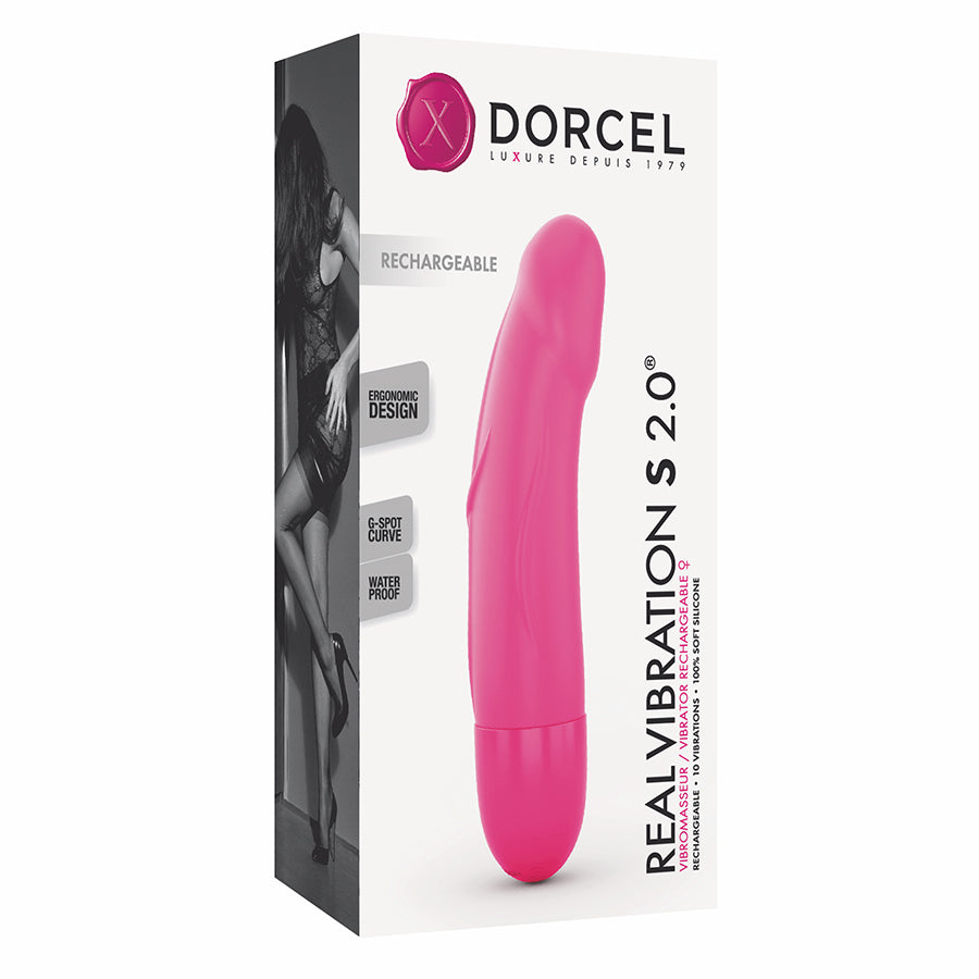 Pink Dorcel G-spot vibrator with ergonomic design and 10 vibrations.