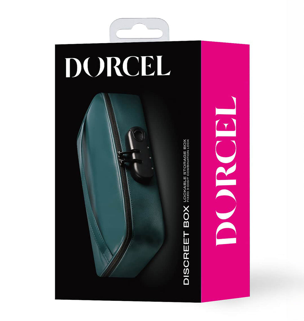 Green Dorcel discreet storage box with a combination lock.