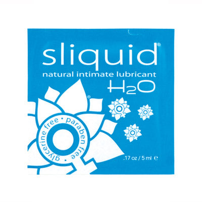 Sliquid Naturals H2O Pillow Pak water-based lubricant.