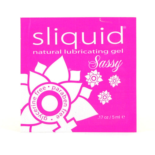 Sliquid Sassy natural lubricating gel pillow pack.