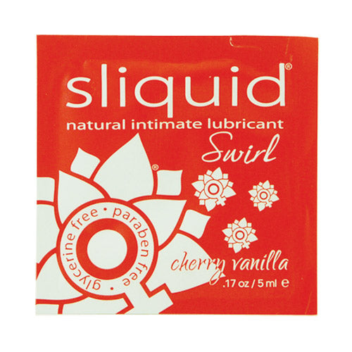 Sliquid Naturals Swirl Cherry Vanilla water-based lubricant pillow pack.