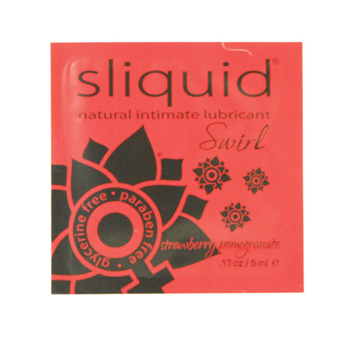 Sliquid Swirl Strawberry Pomegranate natural intimate lubricant pillow pack.
