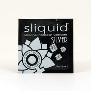 Sliquid Silver silicone intimate lubricant in a .17 oz pillow pack.