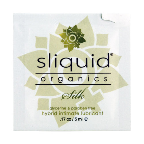 Sliquid Organics Silk hybrid intimate lubricant packet.
